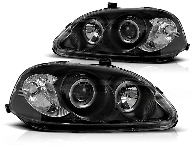 Predné svetlá Honda Civic 99-01 6 Angel Eyes Black — bazár