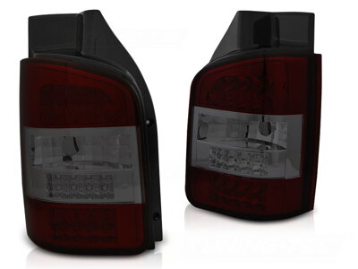 Zadné svetlá VW T5 03-09 Twin Door Red Smoke LED