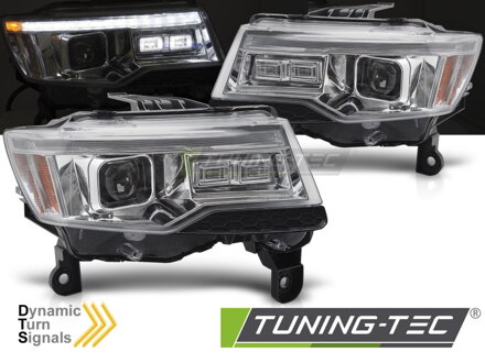 Predné svetlá Jeep Grand Cherokee 14-21 Chrome Tube Light