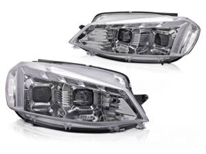 Predné svetlá VW Golf 7 17-19 Chrome Dynamic LED